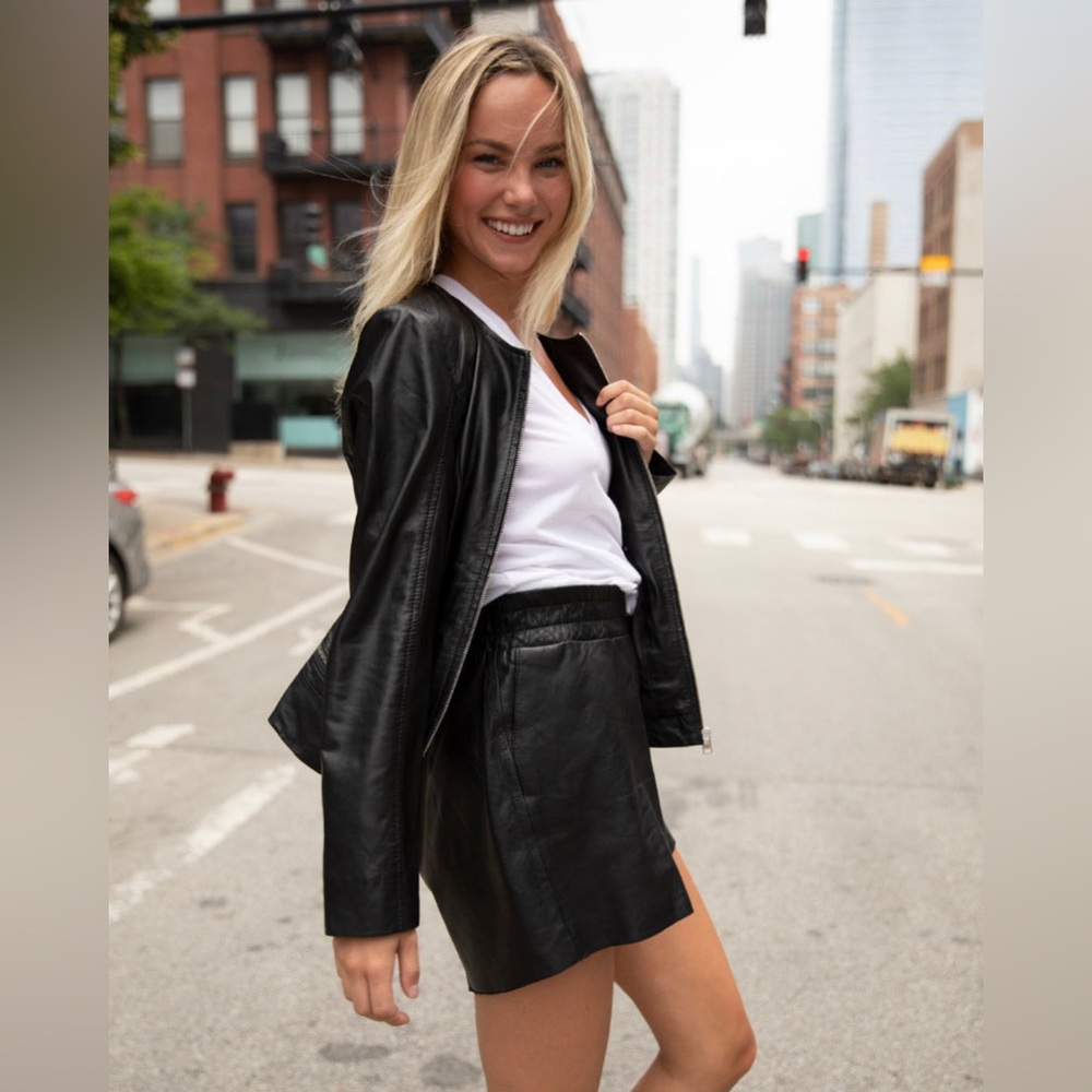 Chic Black Leather Shorts for Women